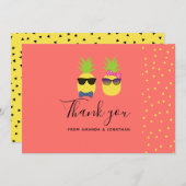 かわいいエキゾチックな夏のビーチ結婚式感謝してい サンキューカード (正面/裏面)