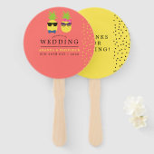 かわいいエキゾチックな熱帯の夏のビーチ結婚式の好意 ハンドファン (正面&裏面)