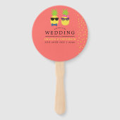 かわいいエキゾチックな熱帯の夏のビーチ結婚式の好意 ハンドファン (正面)