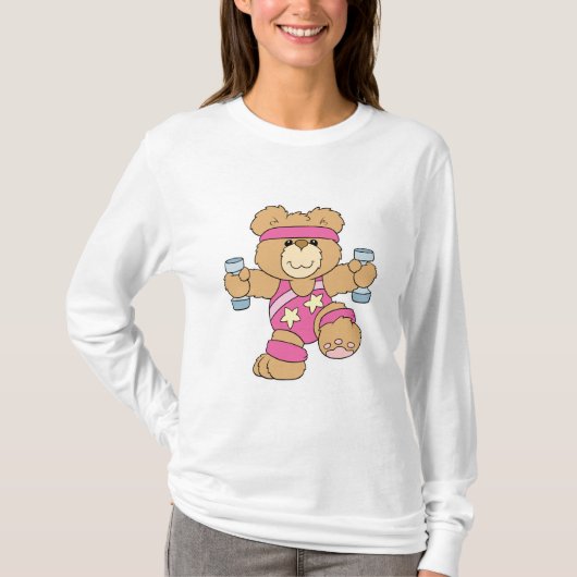 かわいいエクササイズフィットネスベア Tシャツ (正面)