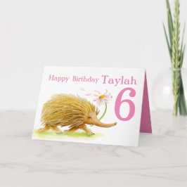 かわいいエシドナ·ウランニングターカラー·の6歳の誕生日 カード