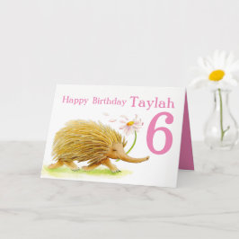 かわいいエシドナ·ウランニングターカラー·の6歳の誕生日 カード
