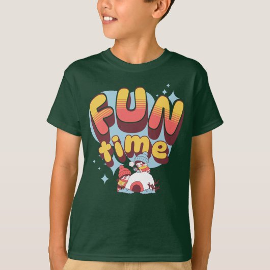かわいいエスキモスケッチ「おもしろい時間」引用文 Tシャツ (正面)