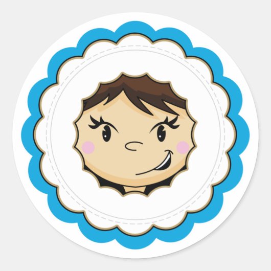 かわいいエスキモー顔シール ラウンドシール (正面)