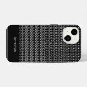かわいいエスニックの白黒パターン iPhoneケース (裏面横)
