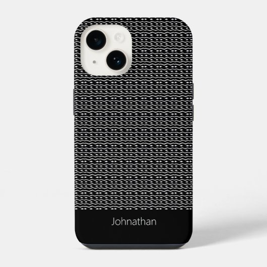 かわいいエスニックの白黒パターン iPhoneケース (裏面)