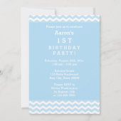 かわいいエスニックボーイ電話で1st誕生日シェブロン 招待状 (裏面)