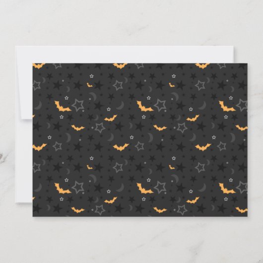 かわいいエスニック·ベビーガール猫衣装ハローウィンパーティ 招待状 (裏面)