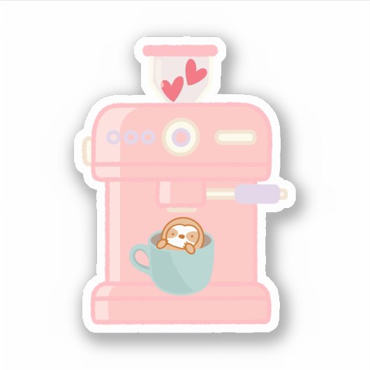 かわいいエスプレッソコーヒーマシーンスロース シール (正面)