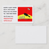 かわいいエッグおもしろいマンガックファーストダイナーレストラン 名刺 (正面/裏面)