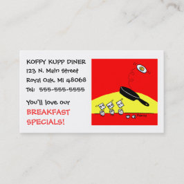 かわいいエッグおもしろいマンガックファーストダイナーレストラン 名刺