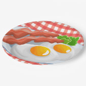 かわいいエッグズベーコンブレックファスト ペーパープレート (アングル)
