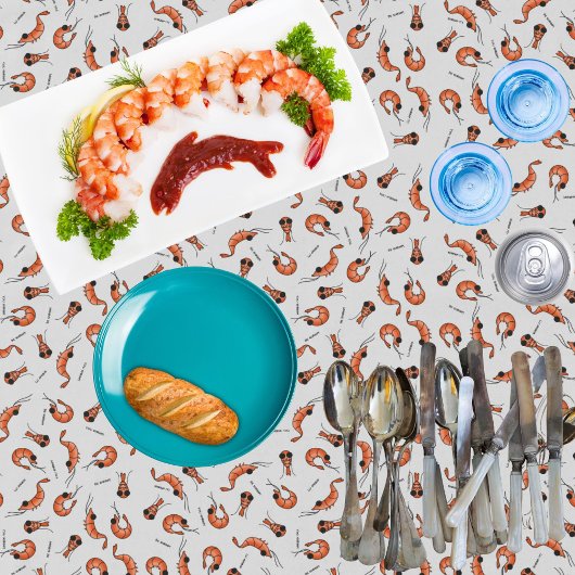 かわいいエビかわいいシーフードテーブルクロス テーブルクロス