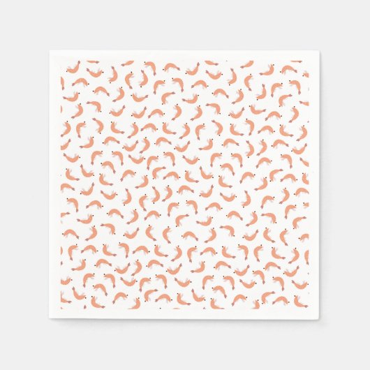 かわいいエビのカスタマイズ可能な税込み。背景色 スタンダードカクテルナプキン (正面)