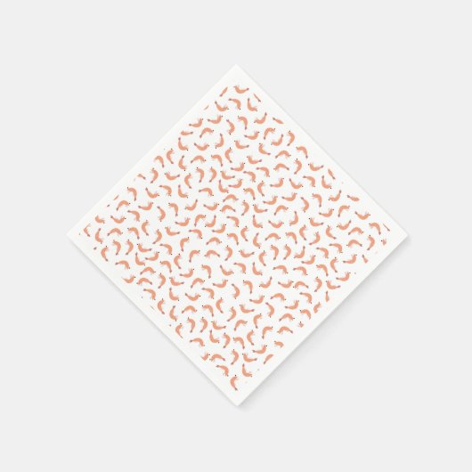 かわいいエビのカスタマイズ可能な税込み。背景色 スタンダードカクテルナプキン (角)