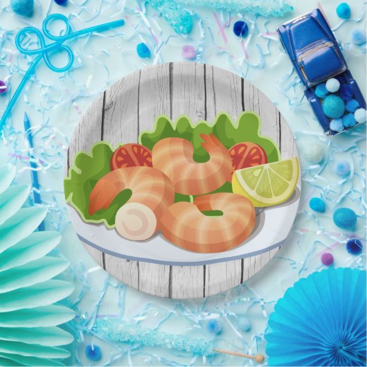 かわいいエビの魚介類パーティー ペーパープレート (パーティー)