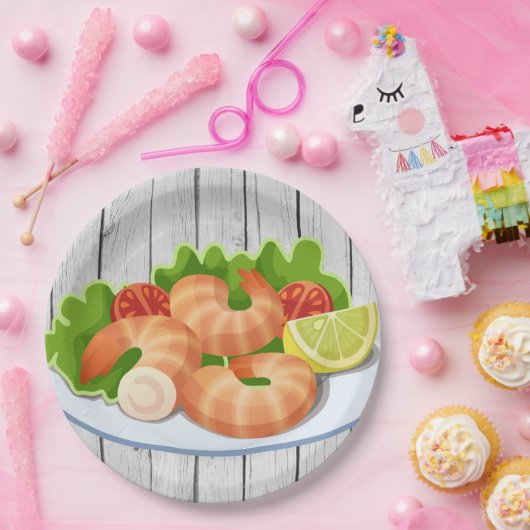 かわいいエビの魚介類パーティー ペーパープレート (パーティー)