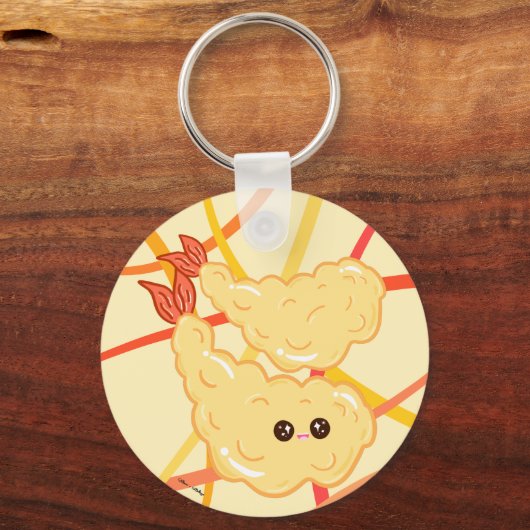 かわいいエビ天ぷらスケッチかわいい キーホルダー (正面)