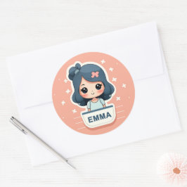 かわいいエマのステッカー ラウンドシール