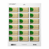 かわいいエメお洒落ラルドグリーンハートのリーディングツリー ラベル (フルシート)