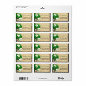 かわいいエメお洒落ラルドグリーンハートのリーディングツリー ラベル (フルシート)