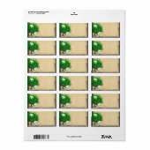 かわいいエメお洒落ラルドグリーンハートのリーディングツリー ラベル (フルシート)