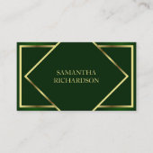 かわいいエメモダンラルドグリーンと金ゴールドプロフェッショナル 名刺 (正面)