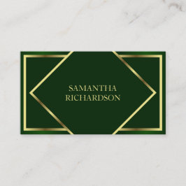 かわいいエメモダンラルドグリーンと金ゴールドプロフェッショナル 名刺