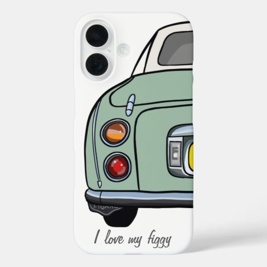かわいいエメラルドグリーンフィガロ車の名前フィギュア Case-Mate iPhoneケース (裏面)
