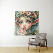 かわいいエルフとカップケーキ タペストリー (インサイチュ)