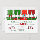 かわいいエルフのクリスマスパーティー招待状 招待状 (正面)