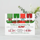 かわいいエルフのクリスマスパーティー招待状 招待状 (スタンド正面)