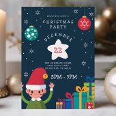 かわいいエルフのホリデー・クリスマス・パーティー 招待状