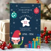かわいいエルフのホリデー・クリスマス・パーティー 招待状