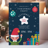 かわいいエルフのホリデー・クリスマス・パーティー 招待状