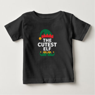 かわいいエルフのマッチングファミリークリスマス ベビーTシャツ