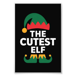 かわいいエルフのマッチングファミリー クリスマス フォトプリント