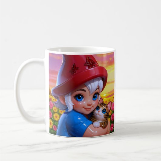 かわいいエルフ猫  コーヒーマグカップ (左)