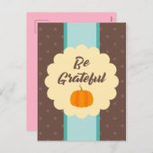 かわいいエレガントかぼちゃに感謝する シーズンポストカード (正面/裏面)