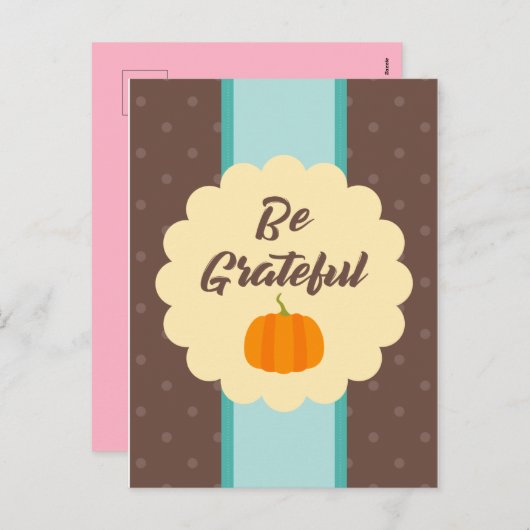 かわいいエレガントかぼちゃに感謝する シーズンポストカード (正面/裏面)