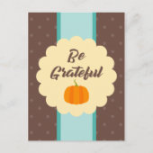 かわいいエレガントかぼちゃに感謝する シーズンポストカード (正面)