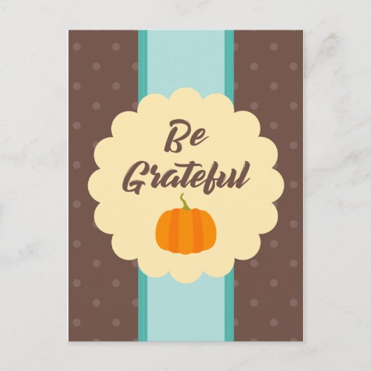 かわいいエレガントかぼちゃに感謝する シーズンポストカード (正面)