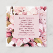 かわいいエレガントさくらんぼの花フローラ スクエア名刺 (裏面)