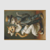 かわいいエレガントな服を着た踊り猫BX1デクページ 薄葉紙 (正面)