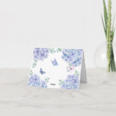 かわいいエレガントアジサイフローラガーデンベイビーシャワー サンキューカード (裏面)