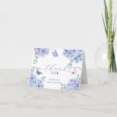 かわいいエレガントアジサイフローラガーデンベイビーシャワー サンキューカード (正面)