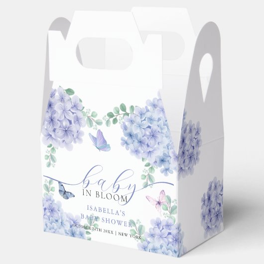 かわいいエレガントアジサイフローラガーデンベイビーシャワー フェイバーボックス (オープン)