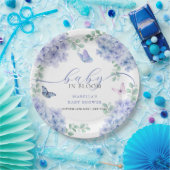 かわいいエレガントアジサイフローラガーデンベイビーシャワー ペーパープレート (パーティー)