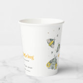 かわいいエレガントイエローグレー小さなバグ赤ちゃんシャワー 紙コップ (左)