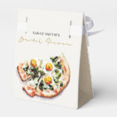 かわいいエレガントエッグバジルピザブライダルシャワーパーティー フェイバーボックス (裏面サイド)